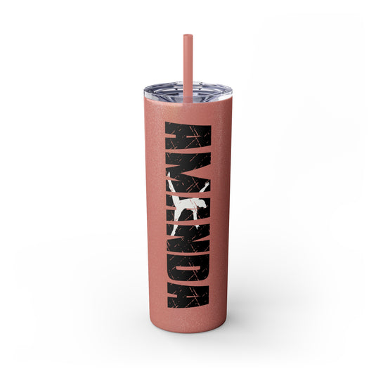 Gymnastics 20oz Skinny Tumbler with Straw w/Custom Name