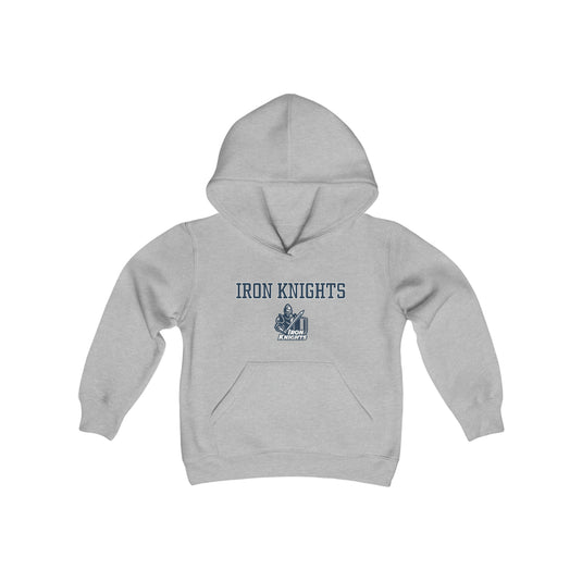 Iron Knights Youth Hooded Sweatshirt W/Name, Number & Bible Verse- Block Design