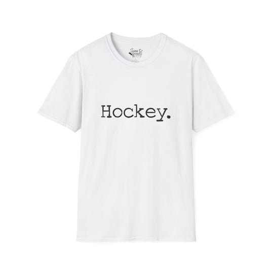 Typewriter Design Hockey Adult Unisex T-Shirt