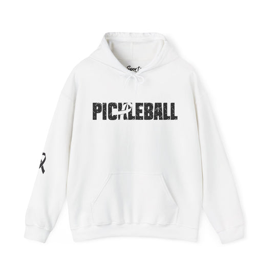 Cancer Ribbon Pick Your Sport Adult Unisex Hooded Sweatshirt w/Ribbon on Sleeve