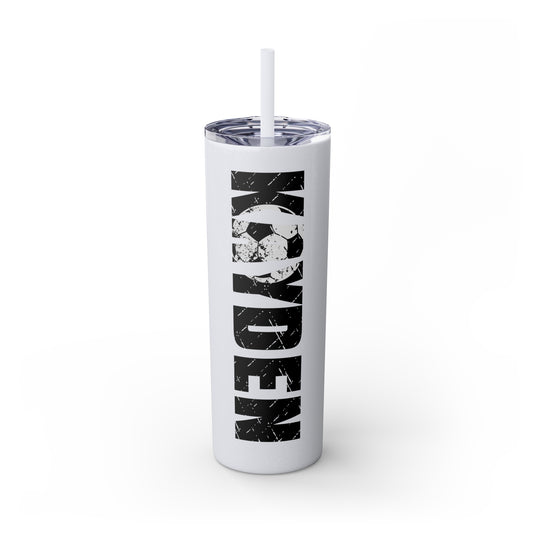 Soccer 20oz Skinny Tumbler with Straw w/Custom Name