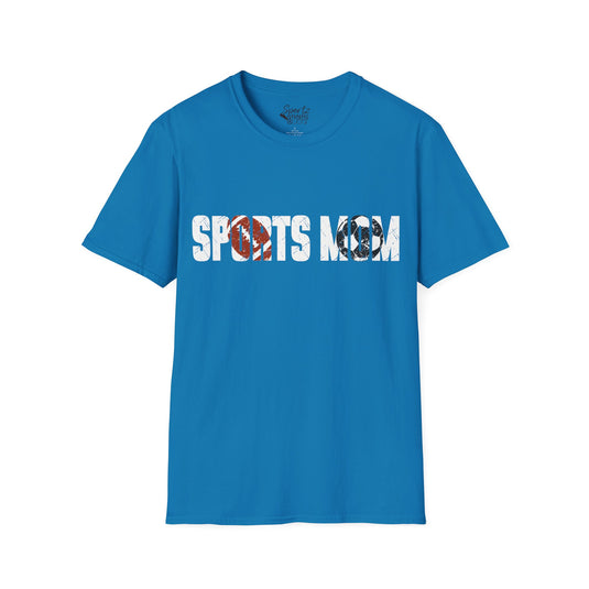 Sports Mom w/Football & Soccer Ball Adult Unisex T-Shirt