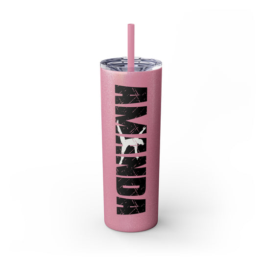 Gymnastics 20oz Skinny Tumbler with Straw w/Custom Name