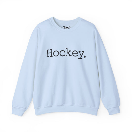 Typewriter Design Hockey Adult Unisex Crewneck Sweatshirt