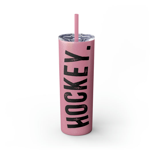 Rustic Design Hockey 20oz Skinny Tumbler with Straw in Matte or Glossy