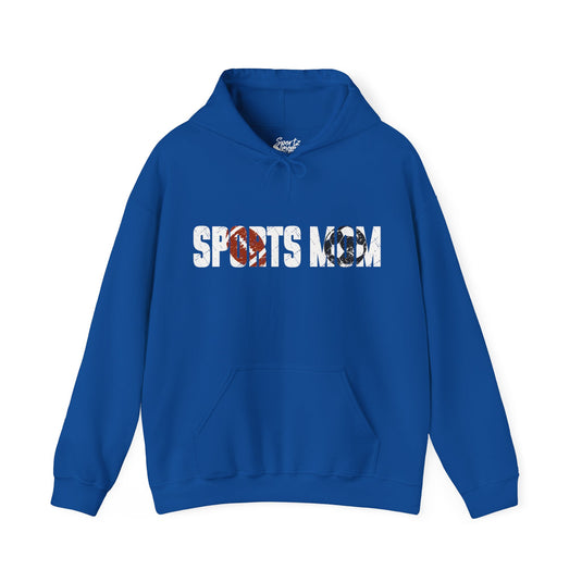 Sports Mom w/Football & Soccer Ball Adult Unisex Hooded Sweatshirt