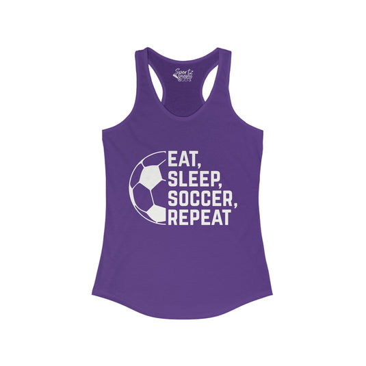 Eat Sleep Soccer Repeat Adult Women's Racerback Tank