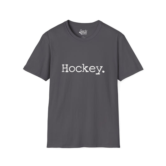 Typewriter Design Hockey Adult Unisex T-Shirt