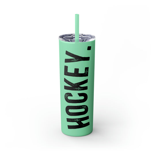 Rustic Design Hockey 20oz Skinny Tumbler with Straw in Matte or Glossy