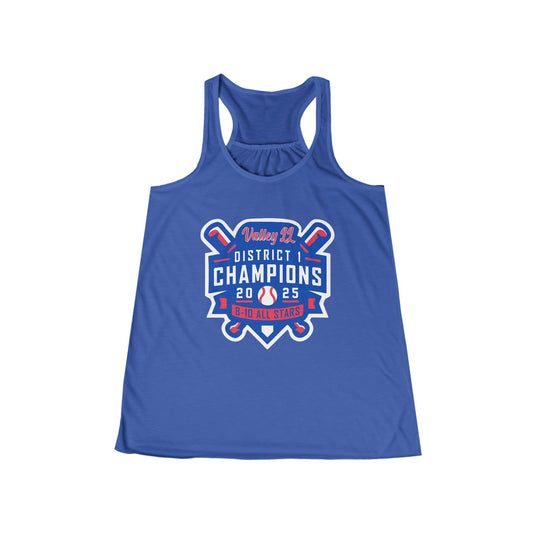 Valley Little League Baseball Women's Flowy Racerback Tank - District Champions