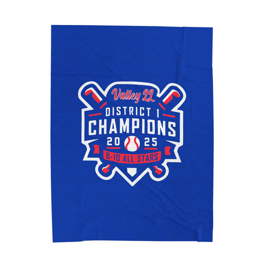 Valley Little League Velveteen Plush Blanket - District Champions