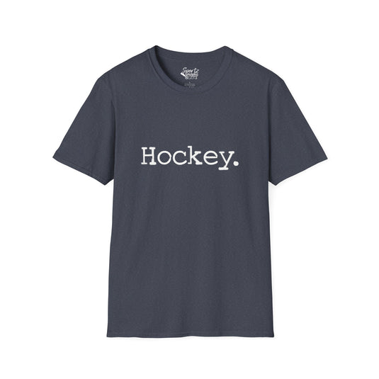 Typewriter Design Hockey Adult Unisex T-Shirt