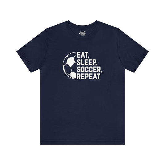Eat Sleep Soccer Repeat Adult Unisex Mid-Level T-Shirt