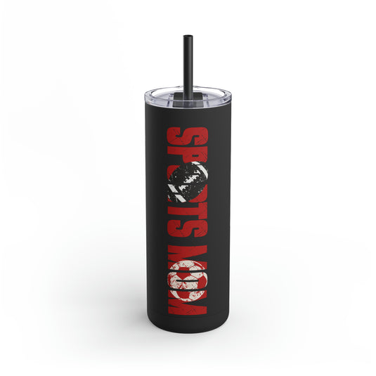 Sports Mom w/Football & Soccer Ball 20oz Skinny Matte Tumbler