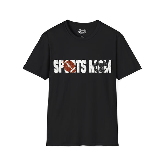 Sports Mom w/Football & Soccer Ball Adult Unisex T-Shirt