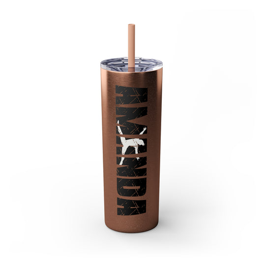 Gymnastics 20oz Skinny Tumbler with Straw w/Custom Name