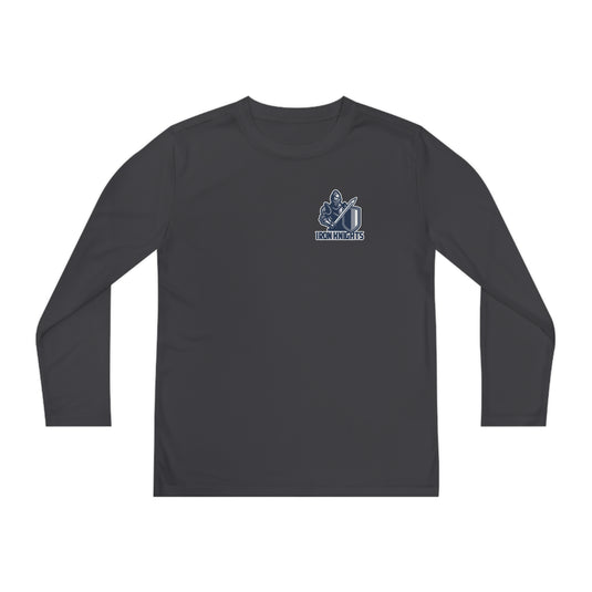 Iron Knights Youth Long Sleeve Competitor Moisture Wicking Tee w/Small Knight Design Logo Only