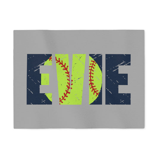 Softball Sweatshirt Blanket w/Custom Name