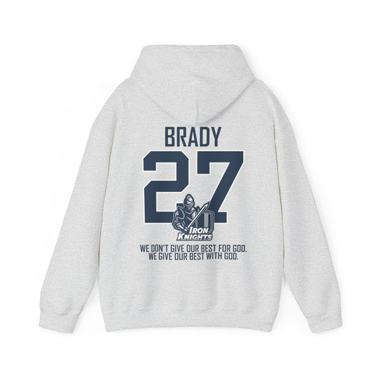 Iron Knights Adult Unisex Hooded Sweatshirt w/Knight Design, Name & Number on back