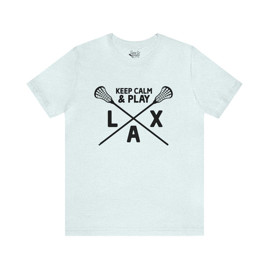 Keep Calm Lacrosse Adult Unisex Mid-Level T-Shirt