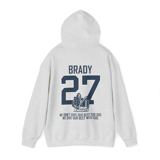 Iron Knights Adult Unisex Hooded Sweatshirt w/Knight Design, Name & Number on back