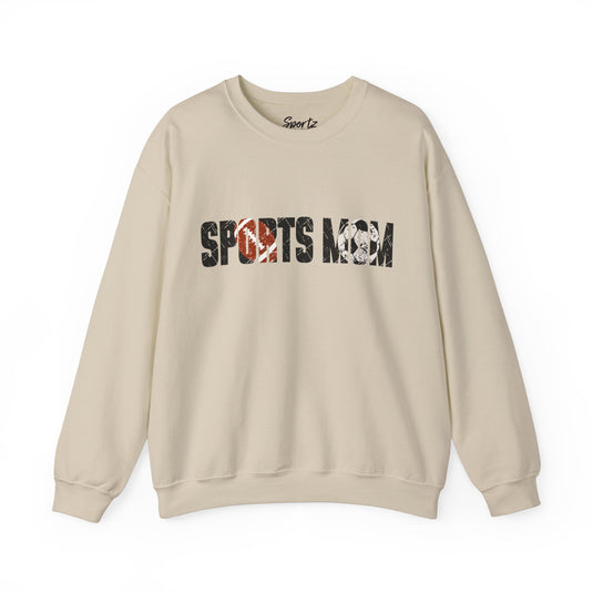 Sports Mom w/Football & Soccer Ball Adult Unisex Crewneck Sweatshirt