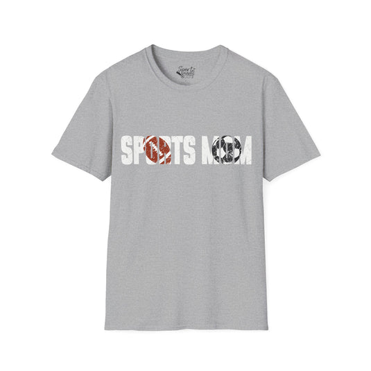 Sports Mom w/Football & Soccer Ball Adult Unisex T-Shirt