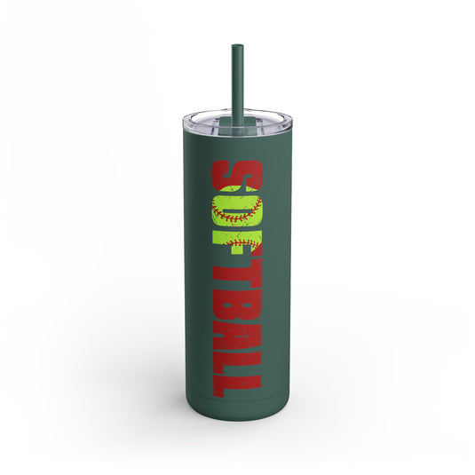 Softball 20oz Skinny Matte Tumbler