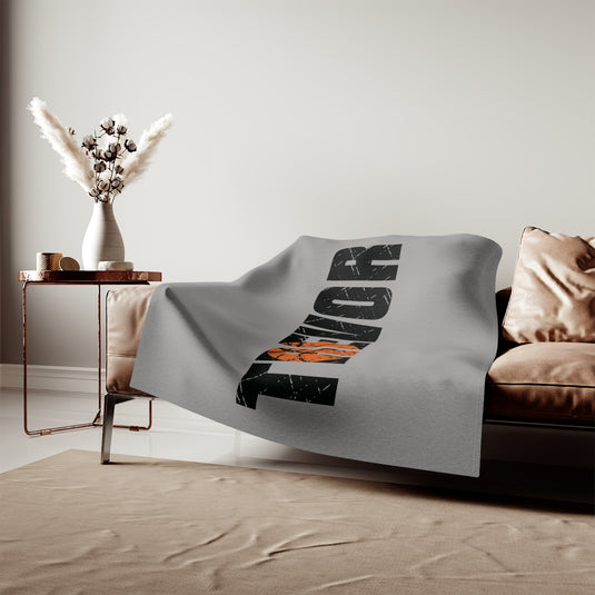 Basketball Sweatshirt Blanket w/Custom Name