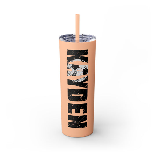 Soccer 20oz Skinny Tumbler with Straw w/Custom Name