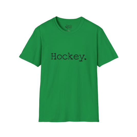 Typewriter Design Hockey Adult Unisex T-Shirt
