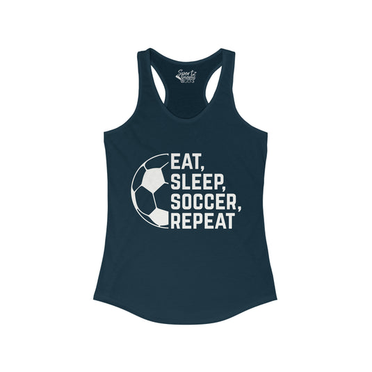 Eat Sleep Soccer Repeat Adult Women's Racerback Tank