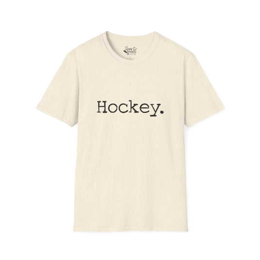 Typewriter Design Hockey Adult Unisex T-Shirt