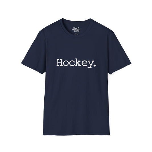 Typewriter Design Hockey Adult Unisex T-Shirt