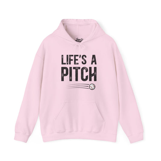 Life's a Pitch Baseball Adult Unisex Hooded Sweatshirt