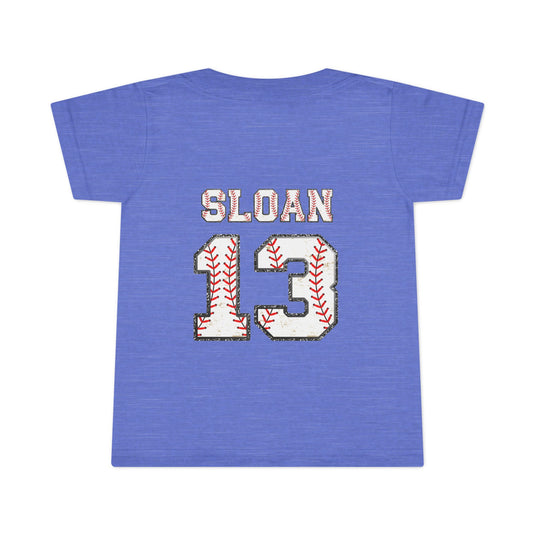 Iron Knights Toddler Unisex T-Shirt w/Flag Design & Name and Number on Back