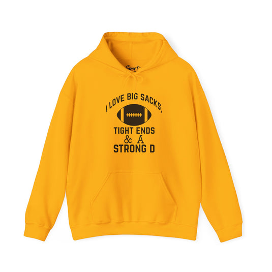 I Love Big Sacks Football Unisex Adult Hooded Sweatshirt
