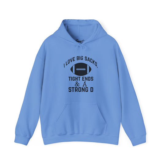 I Love Big Sacks Football Unisex Adult Hooded Sweatshirt