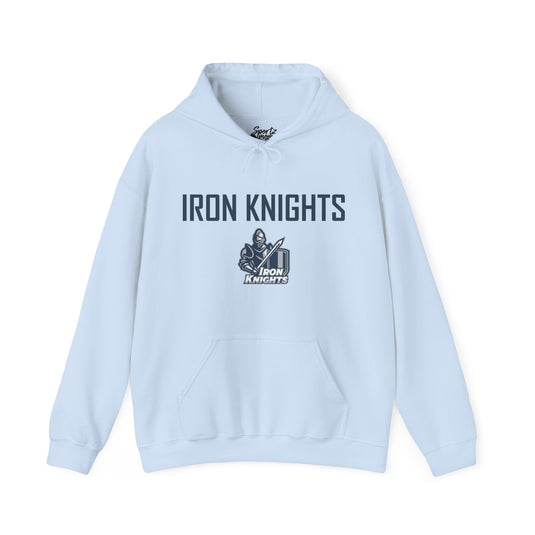 Iron Knights Adult Unisex Hooded Sweatshirt w/Knight Design, Name & Number on back