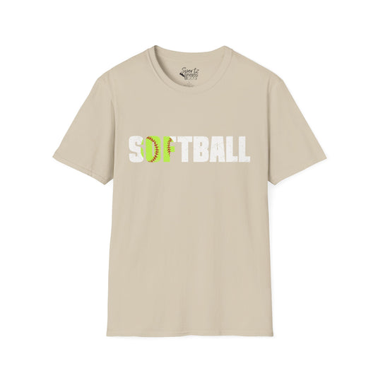 Softball w/White Text Adult Unisex T-Shirt