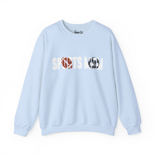 Sports Mom w/Football & Soccer Ball Adult Unisex Crewneck Sweatshirt