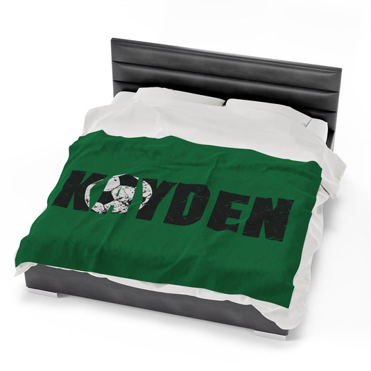 Soccer Plush Blanket w/Custom Name