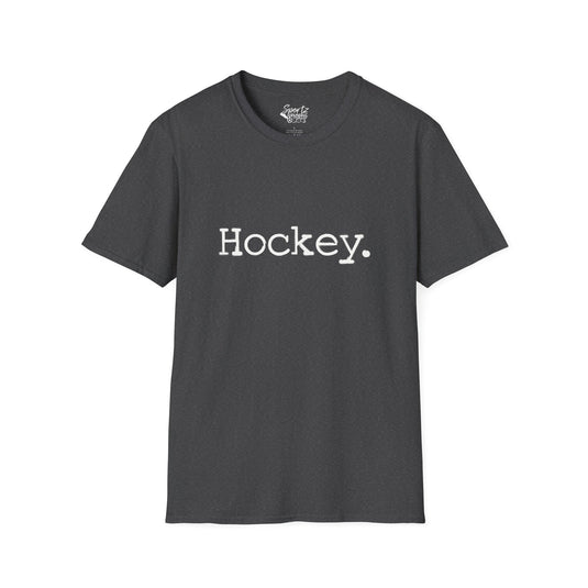 Typewriter Design Hockey Adult Unisex T-Shirt