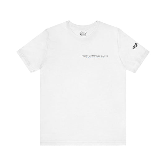 Performance Elite Unisex Adult Mid-Level T-Shirt w/Front & Back Logo & Custom Name on Sleeve