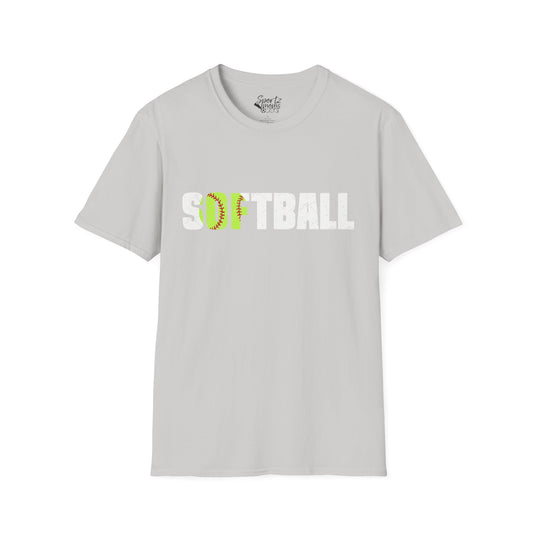 Softball w/White Text Adult Unisex T-Shirt