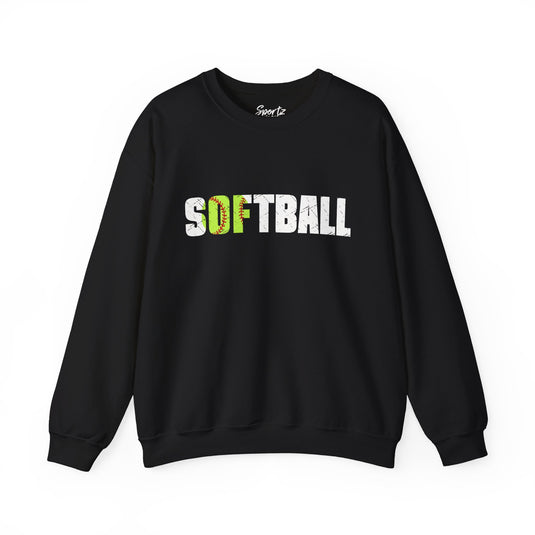 Softball w/White Text Adult Unisex Crewneck Sweatshirt