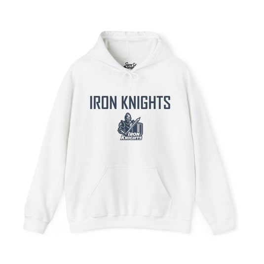 Iron Knights Adult Unisex Hooded Sweatshirt w/Knight Design, Name & Number on back