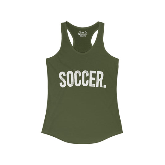Rustic Design Soccer Adult Women's Racerback Tank