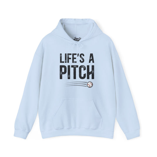 Life's a Pitch Baseball Adult Unisex Hooded Sweatshirt