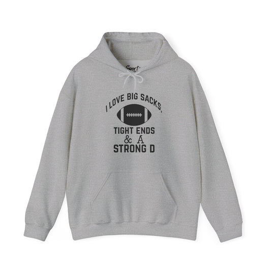 I Love Big Sacks Football Unisex Adult Hooded Sweatshirt